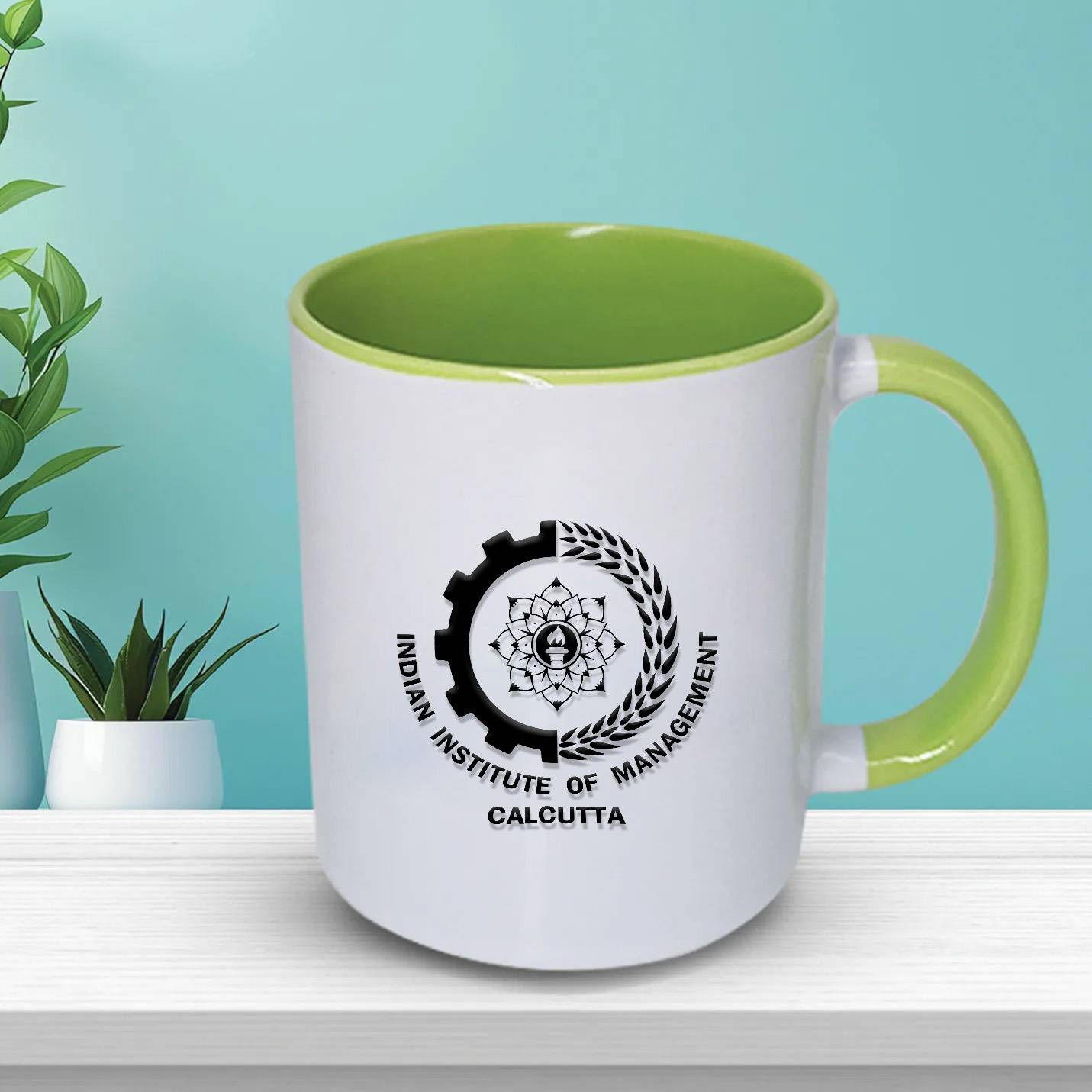 Vintage IIMC Logo White & Green Mugs