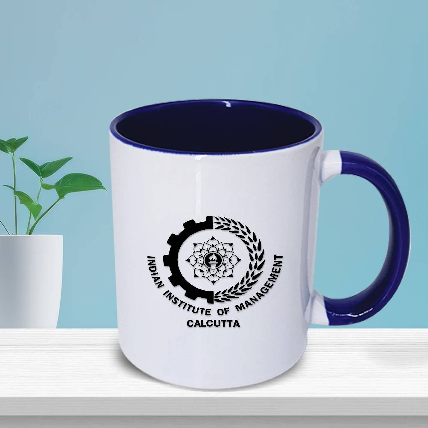  IIMC White & Navy Blue Mug ( Size: 12 OZ)