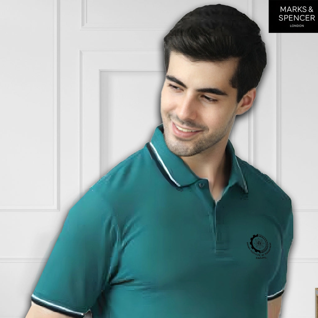 Aqua Green Mark & Spencers Polo T-Shirt with Official Logo Branding