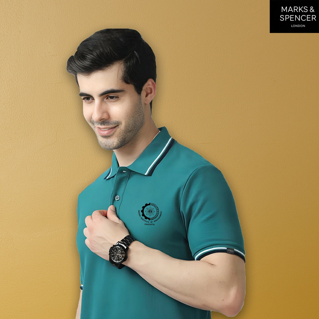 Aqua Green Mark & Spencers Polo T-Shirt with Official Logo Branding