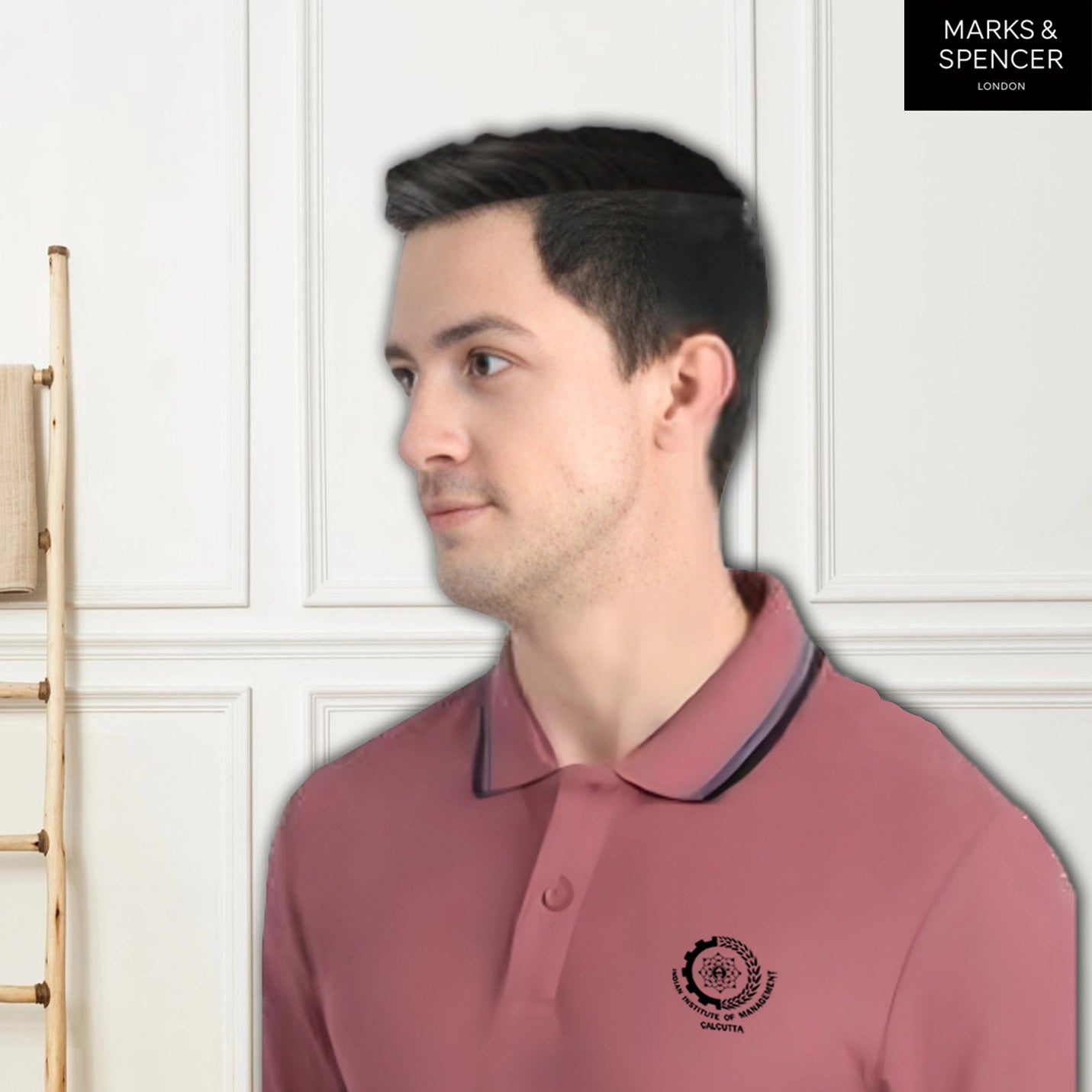  IIMC Plum Official Logo Mark & Spencers Polo T-Shirt