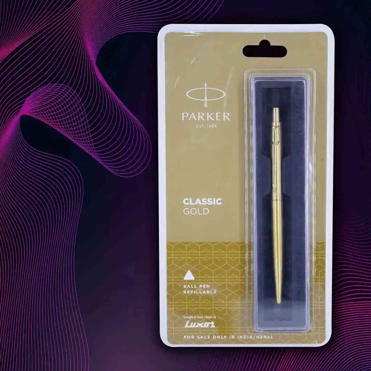 Elegant IIMC Metal Gold Plated Engraved Parker Pen 