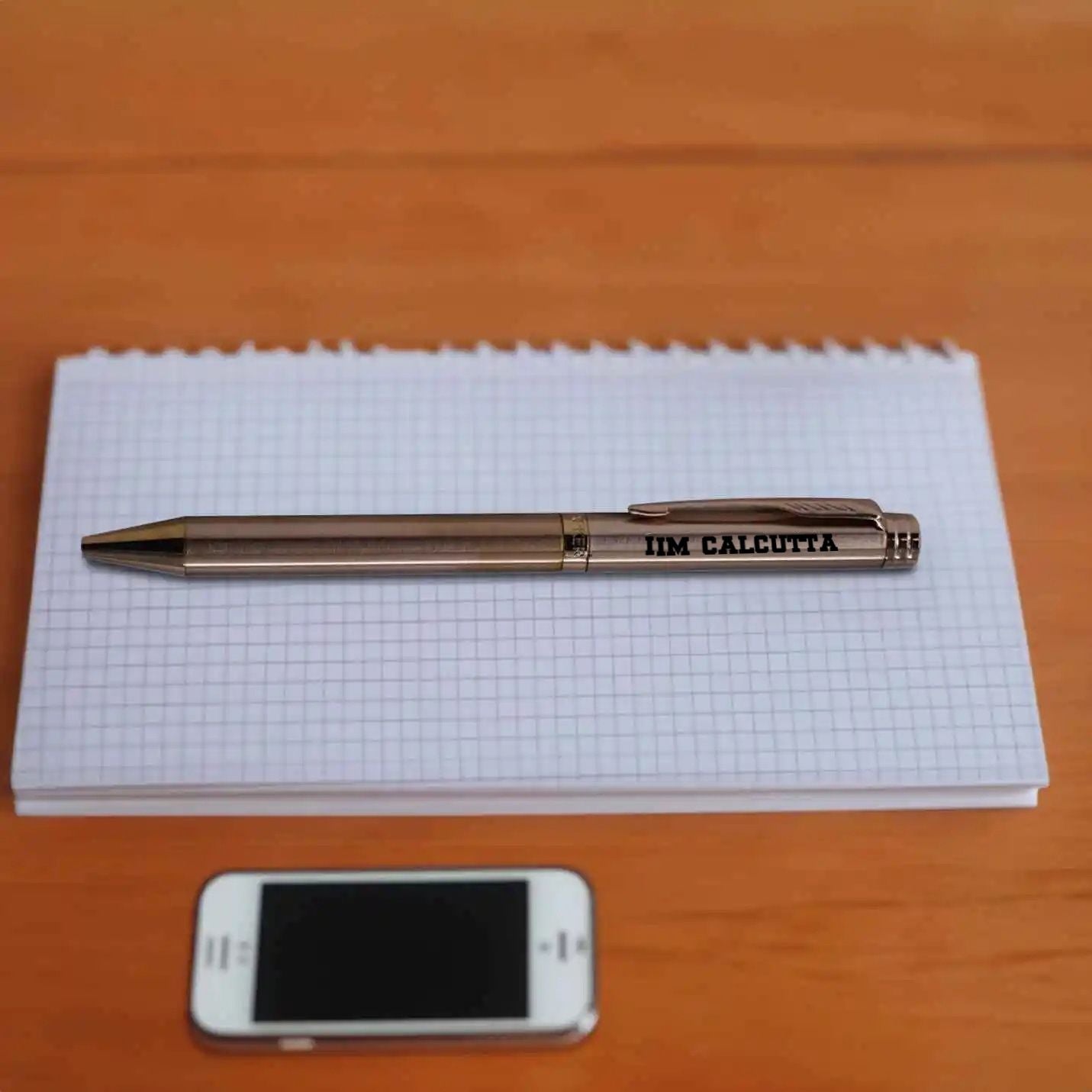 Top IIMC Logo Parker Folio Antimicrobial Copper Ion Plated Pen