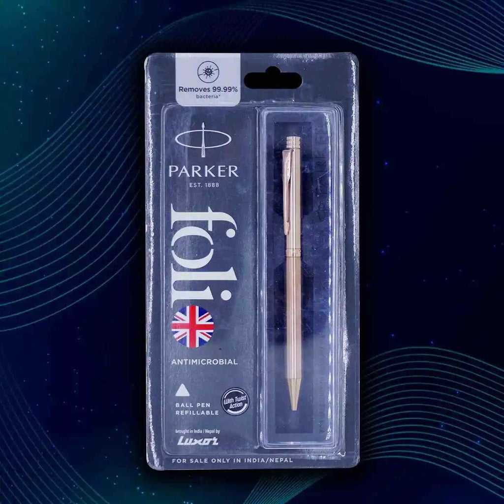 Top IIMC Logo Parker Folio Antimicrobial Copper Ion Plated Pen