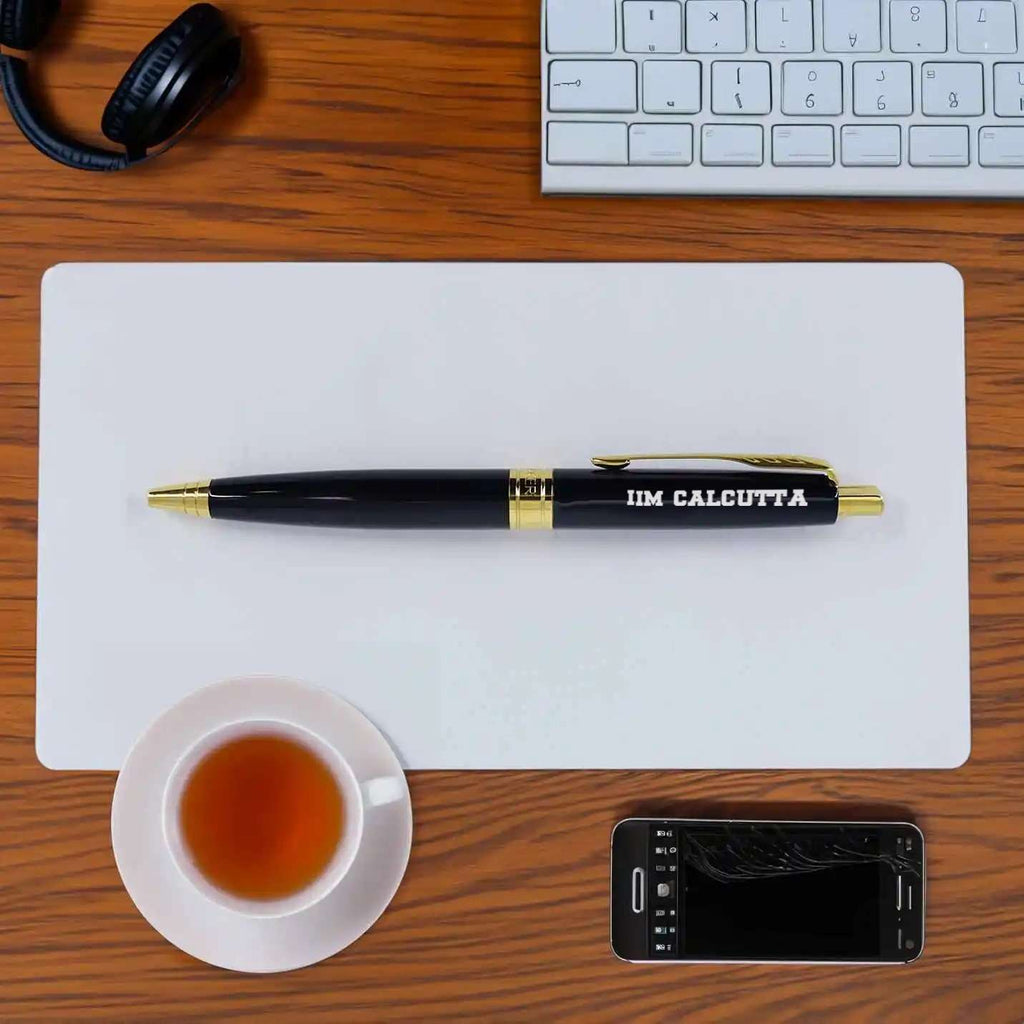 Premium Parker IIMC Black Gold Roller Ball Pen & Card Holder