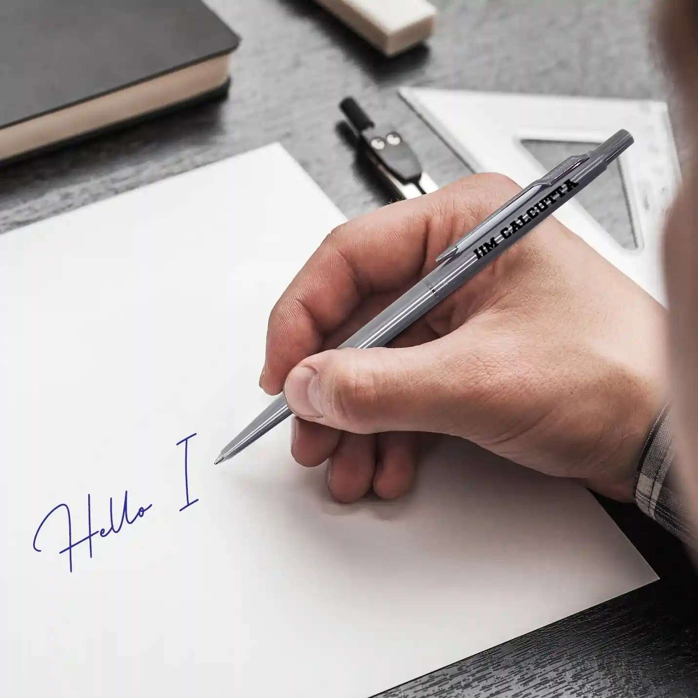 Laser IIMC Engraved black Luxury pen