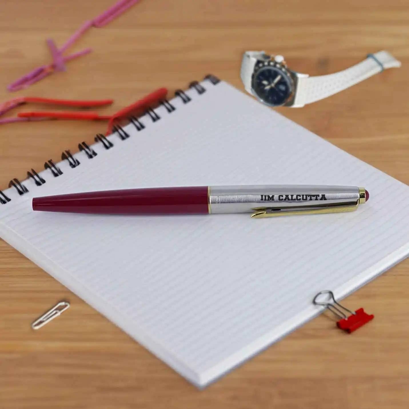 Exclusive IIMC Parker Galaxy Standard Roller Ball Pen with Gold Finish Clip