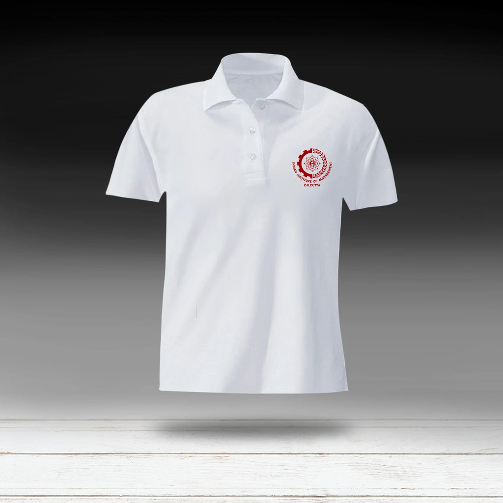 Trendy Polo Neck White IIMC T-shirts