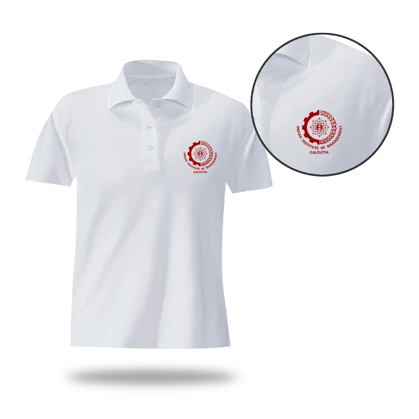 Trendy Polo Neck White IIMC T-shirts