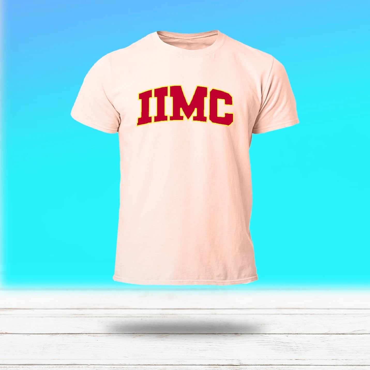 Comfy Round Neck Peach IIMC Merchandise T-shirts
