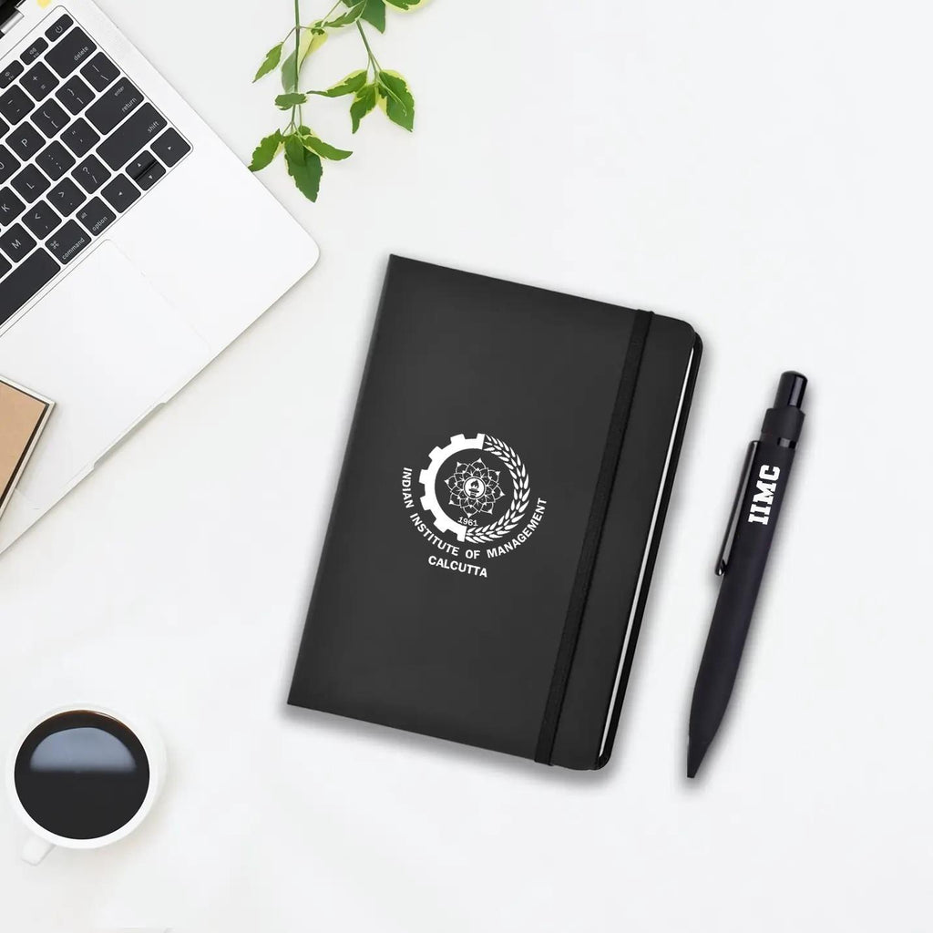 Trendy IIMC Corporate Gift Set with Black Elastic Pen