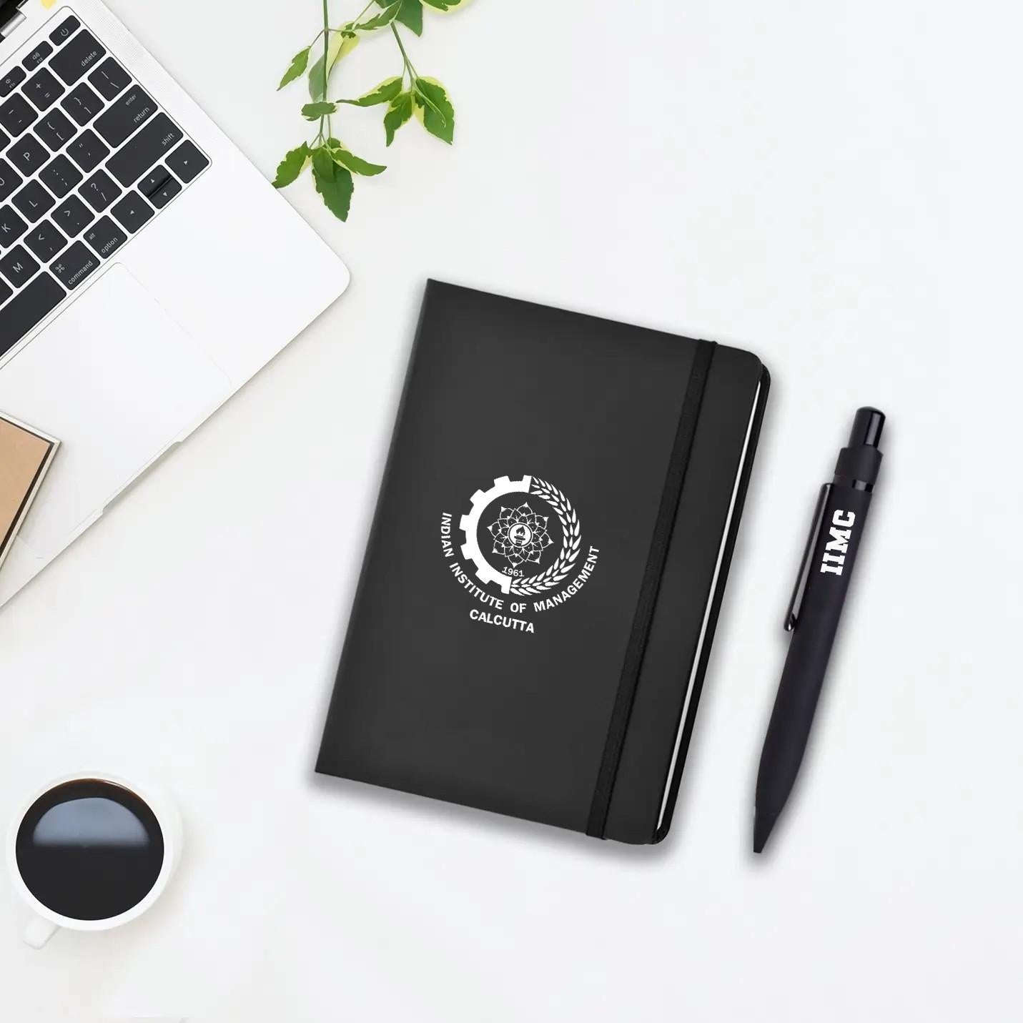 Trendy IIMC Corporate Gift Set with Black Elastic Pen