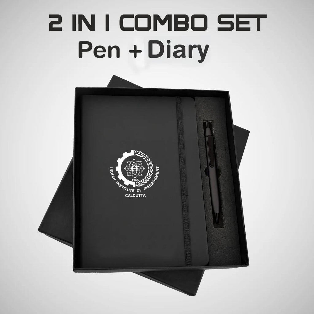 Trendy IIMC Corporate Gift Set with Black Elastic Pen