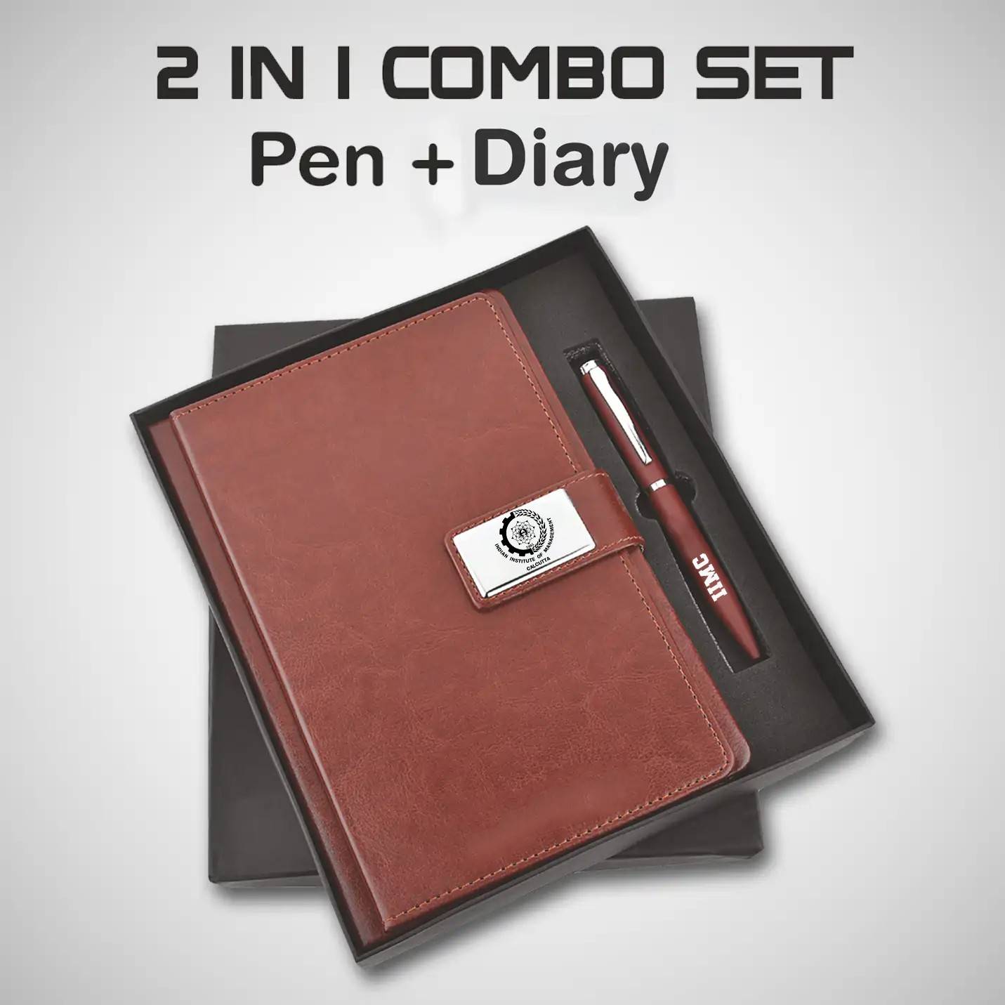Official IIMC Brown Diary & Mars Pen Gift Combo