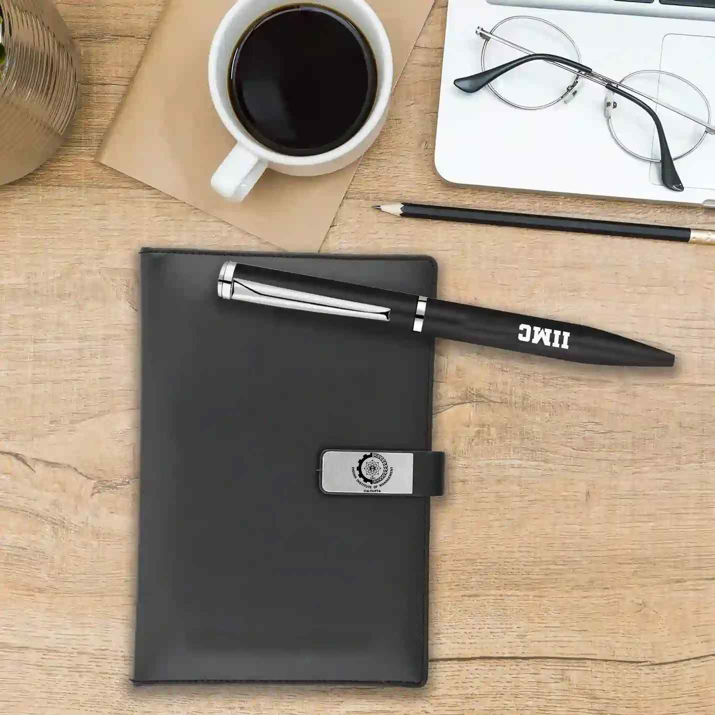 Elegant IIMC Diary and Pen Gift Set