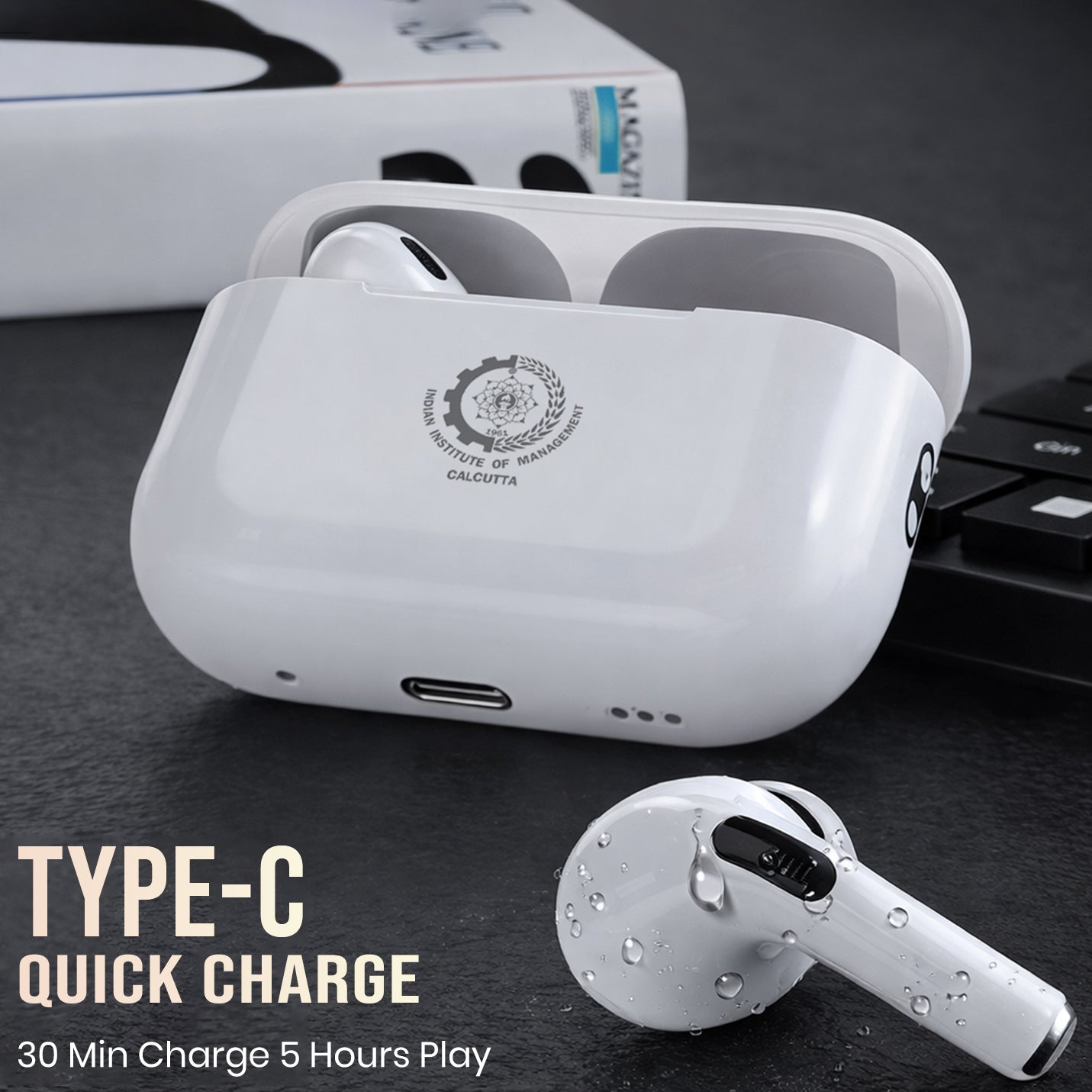 Personalised White Airpod With Advanced Bluetooth