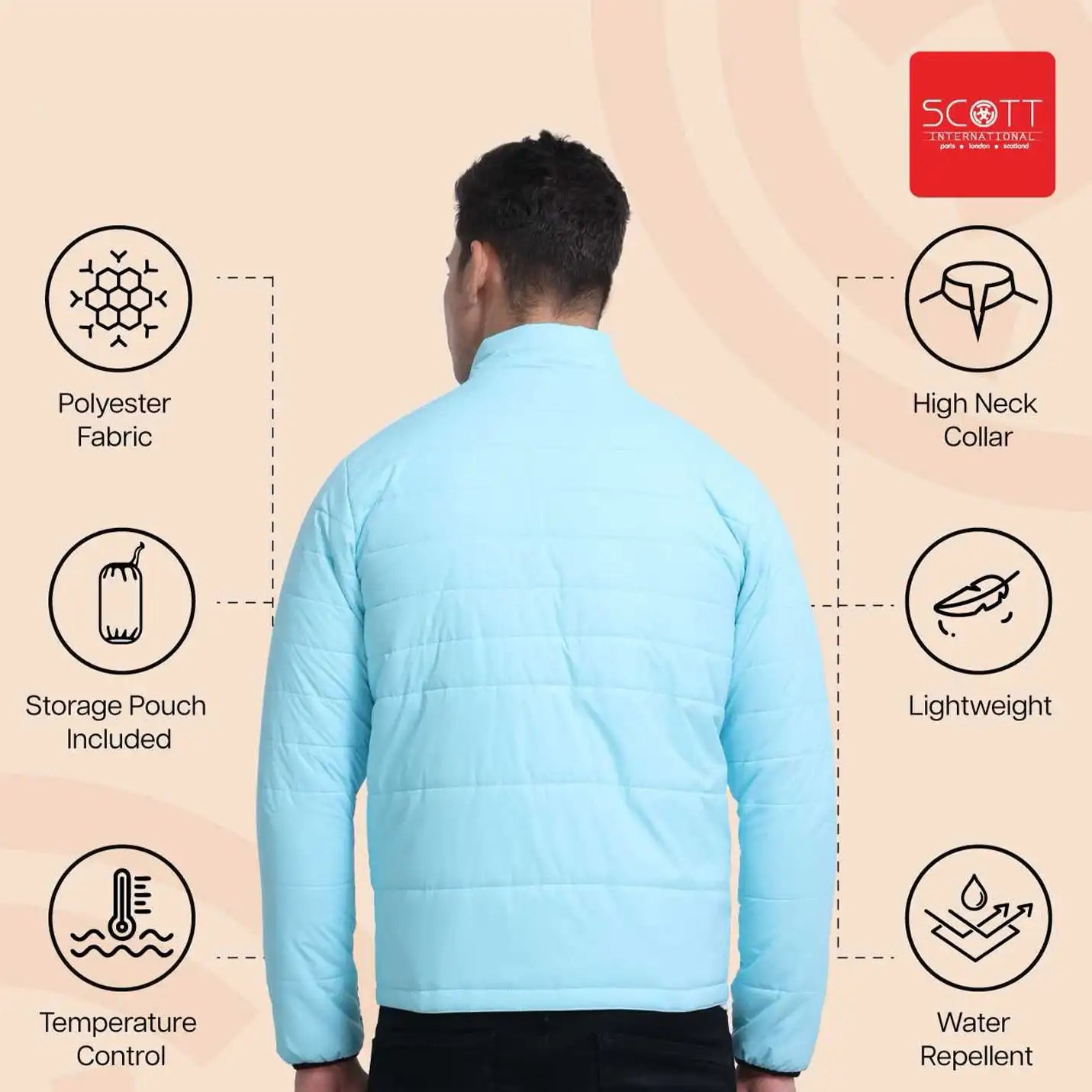 Trendy IIM Calcutta Merchandise Sky Blue Thermo Wrap Jacket 