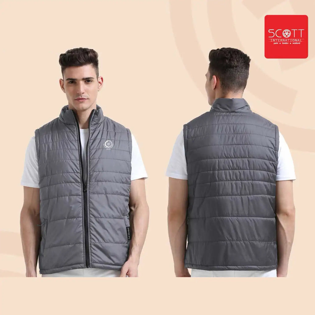 IIMC Logo Sleeveless Drak Grey Thermo Wrap Jacket 