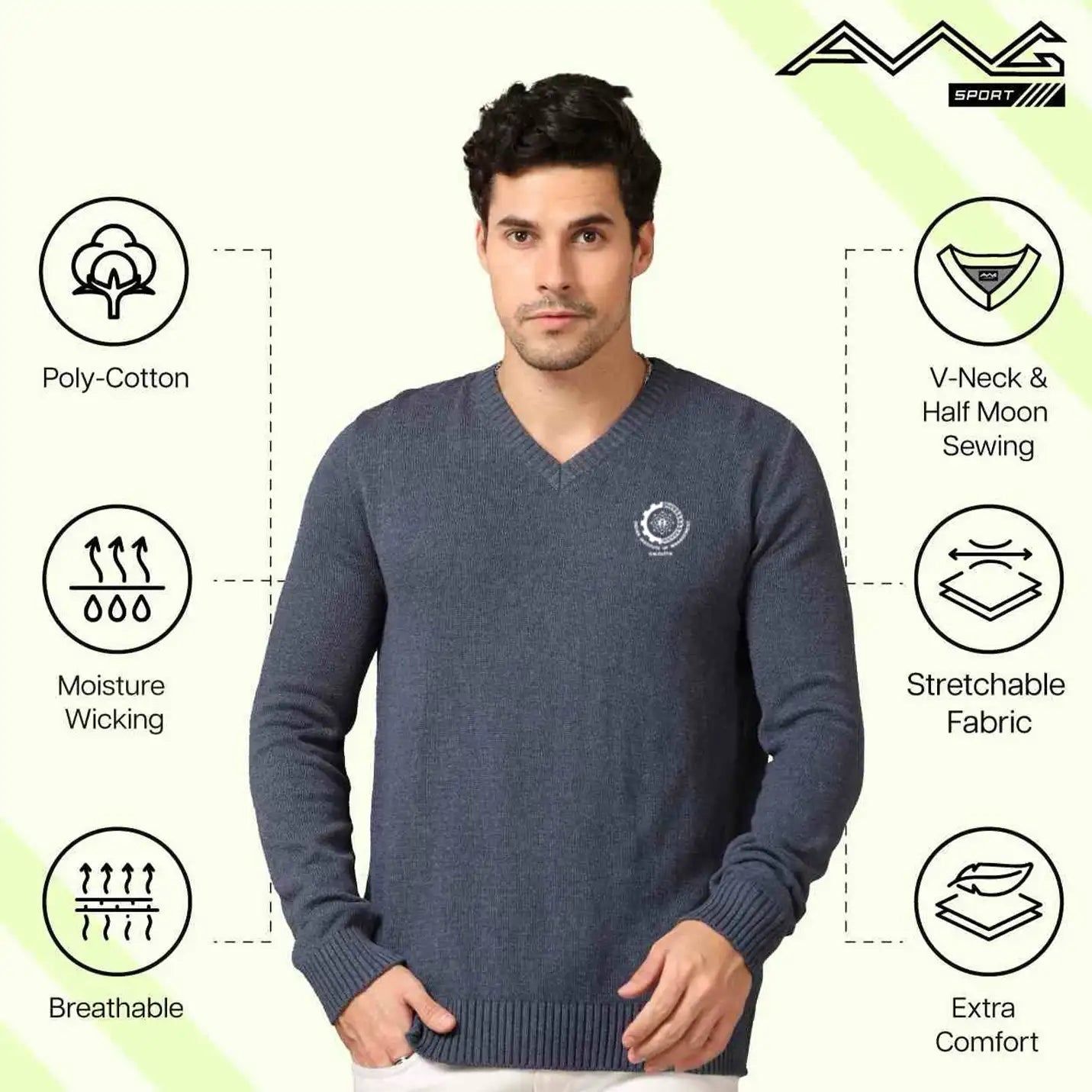Urban IIM Calcutta Merchandise  V-Neck Grey Sweat Shirt