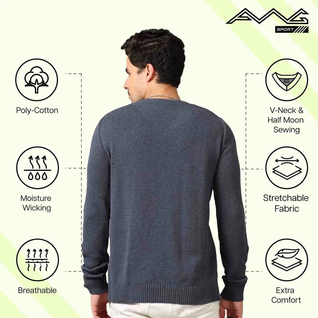 Urban IIM Calcutta Merchandise  V-Neck Grey Sweat Shirt