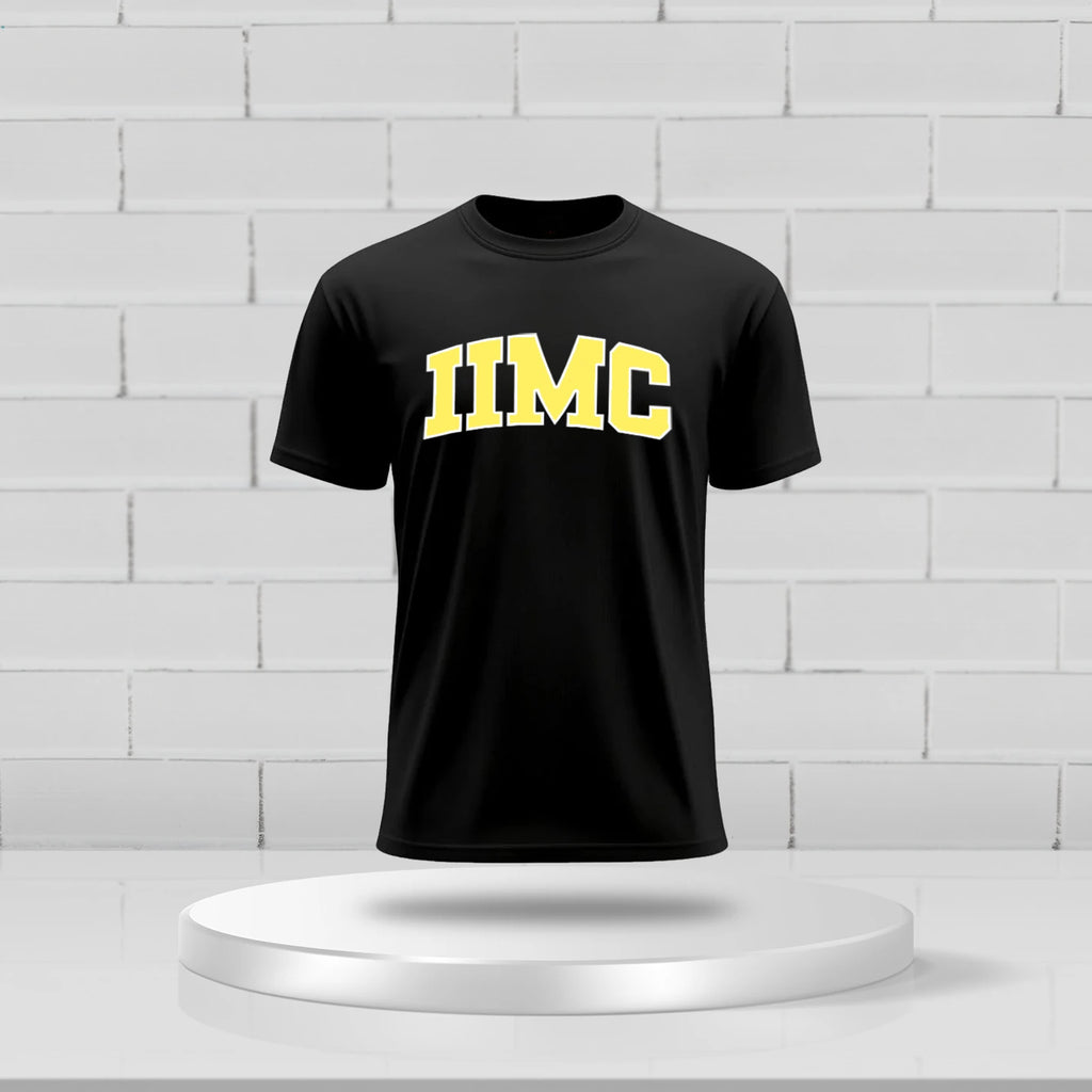 Bold IIMC Black Round Neck T-Shirt