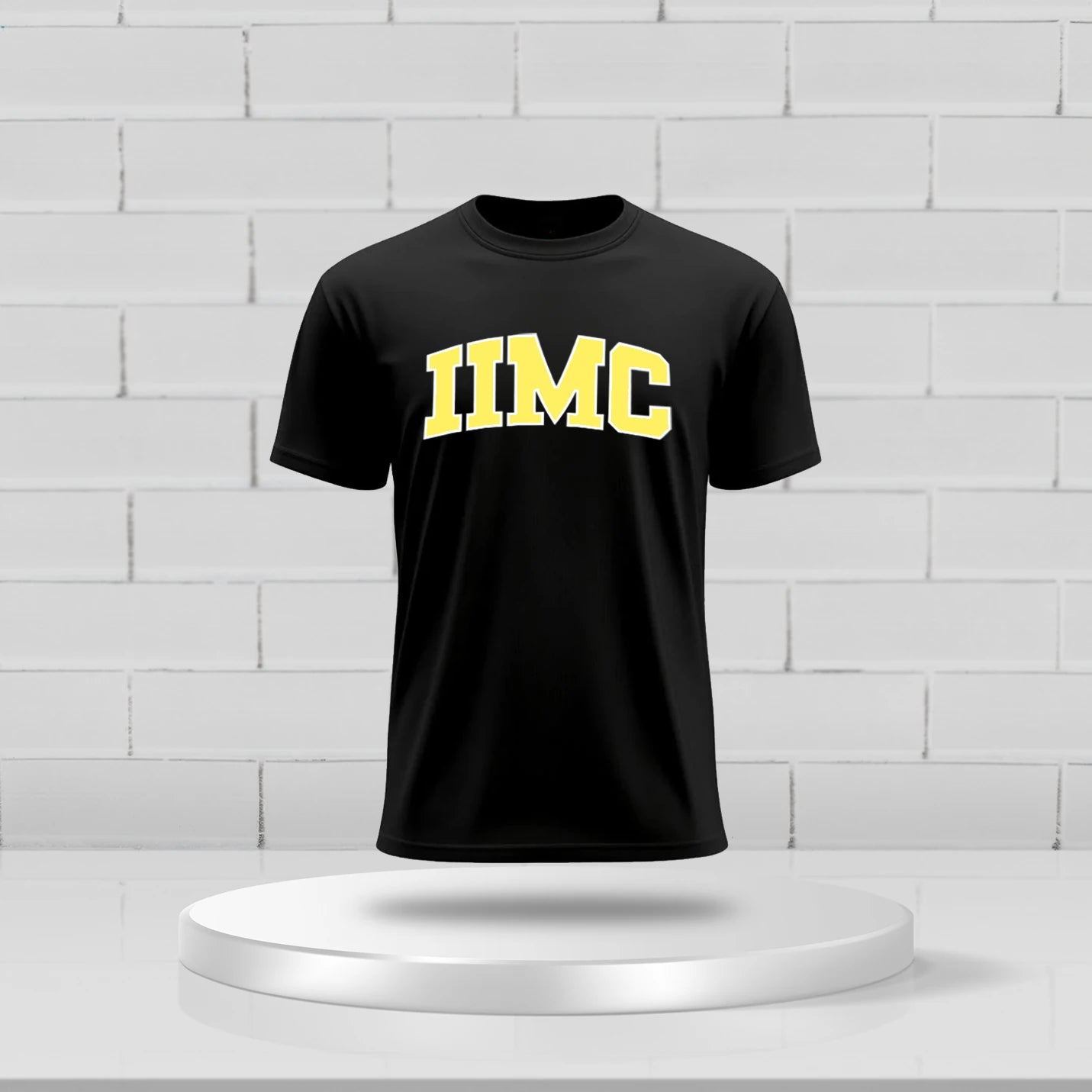 Bold IIMC Black Round Neck T-Shirt