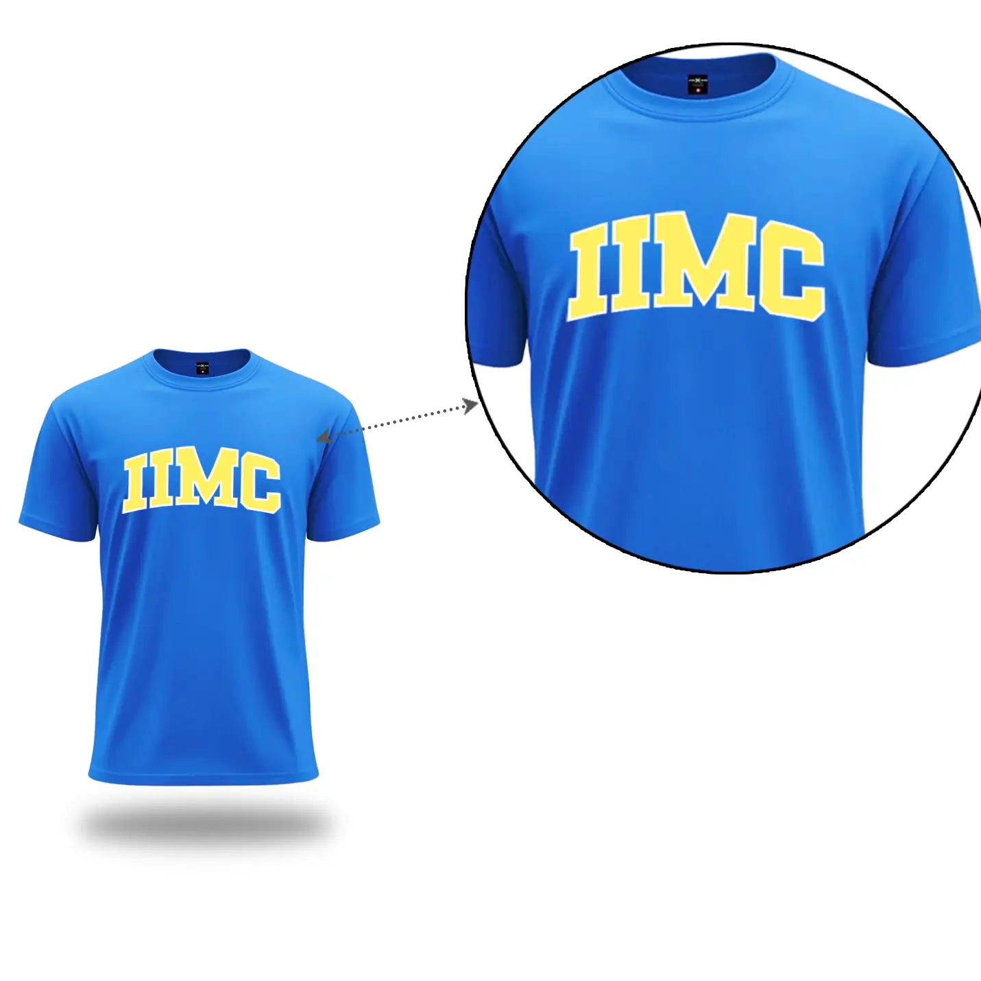 Everyday Comfort Round Neck Blue T-Shirt with IIMC Lettering