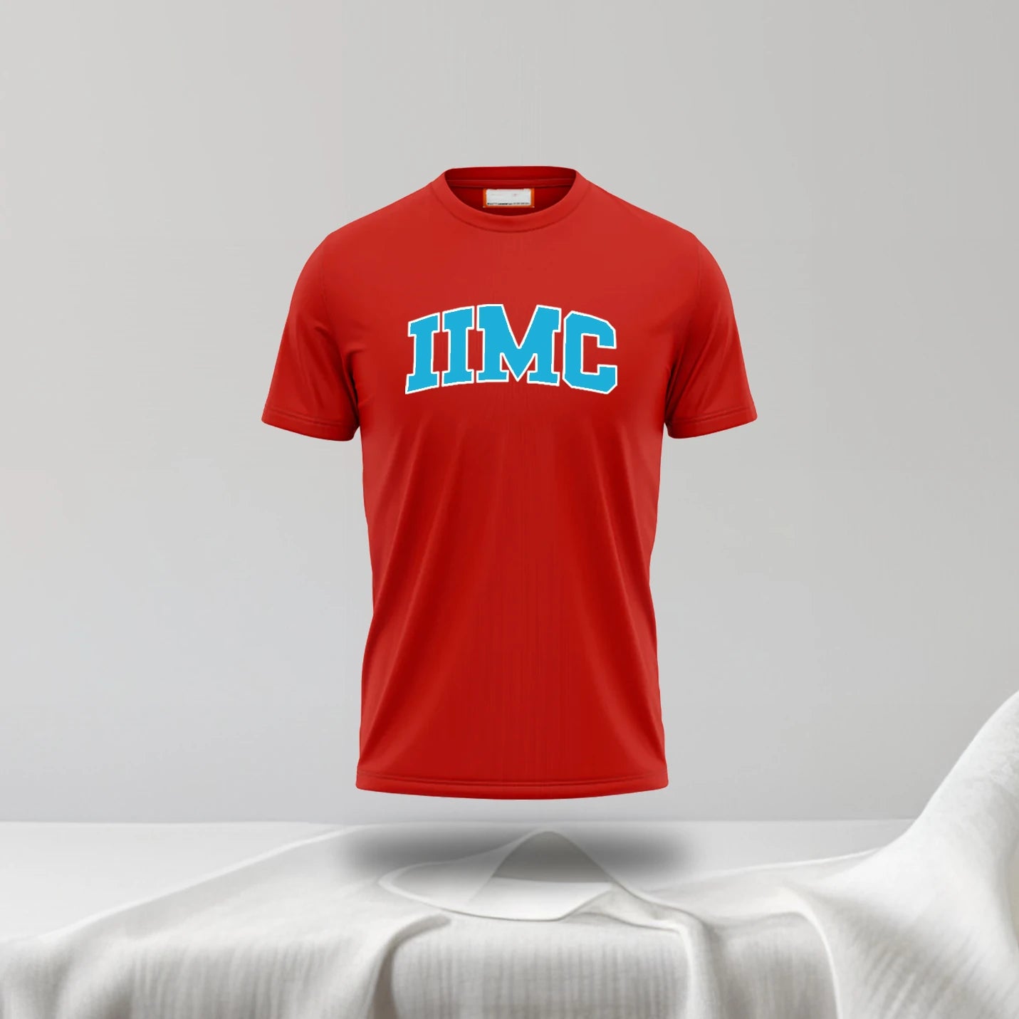 Bold IIMC Round Neck Red Tee for Proud Alumni & Students