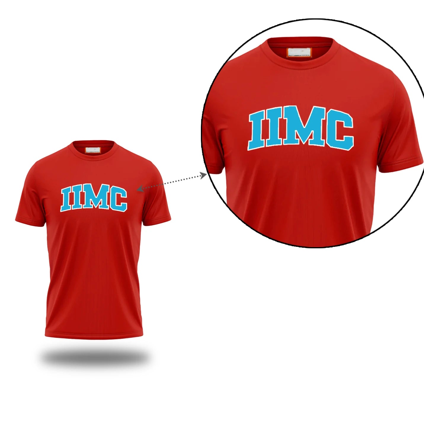 Bold IIMC Round Neck Red Tee for Proud Alumni & Students
