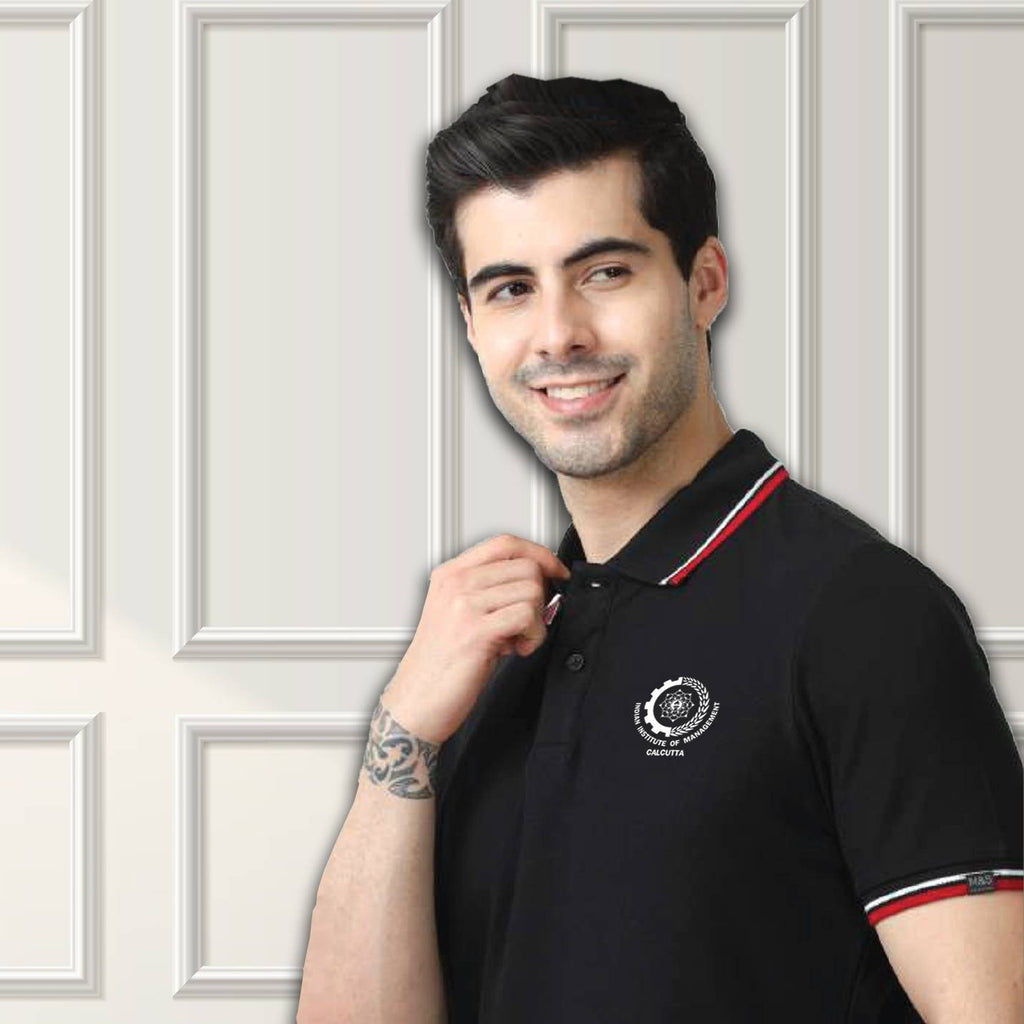 Black IIMC Polo T-Shirt with Official Logo