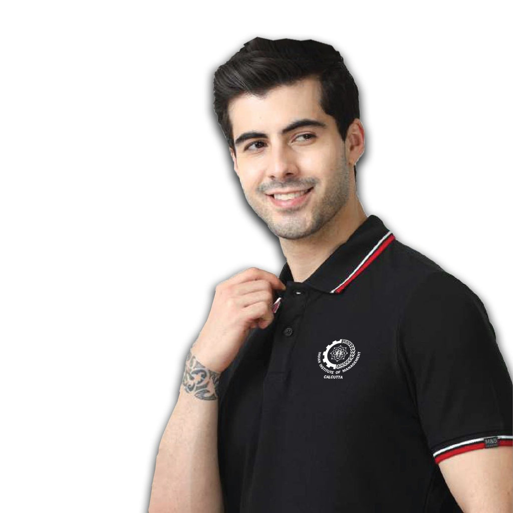 Black IIMC Polo T-Shirt with Official Logo