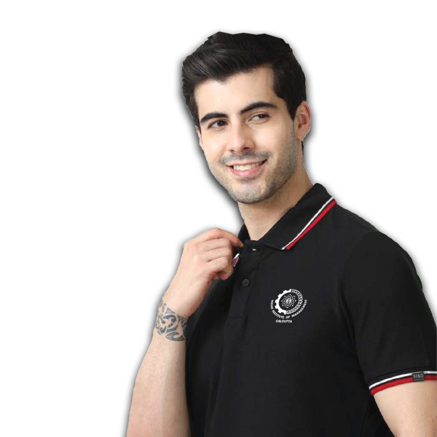 Black IIMC Polo T-Shirt with Official Logo