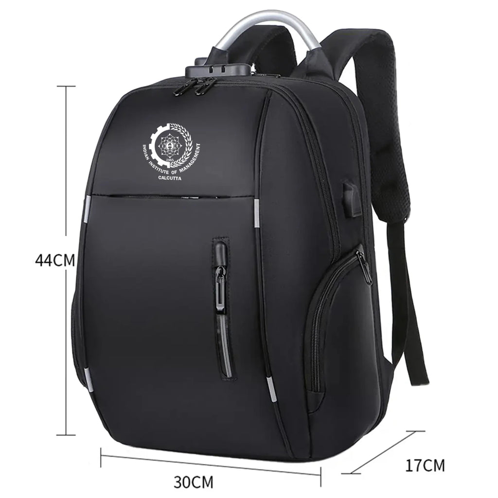 Travel-Ready IIMC Branded Black Anti-Theft Laptop Bag