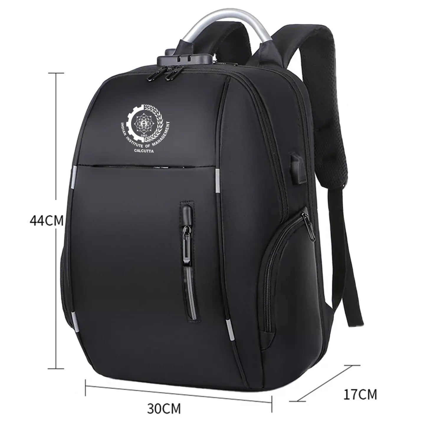 Travel-Ready IIMC Branded Black Anti-Theft Laptop Bag
