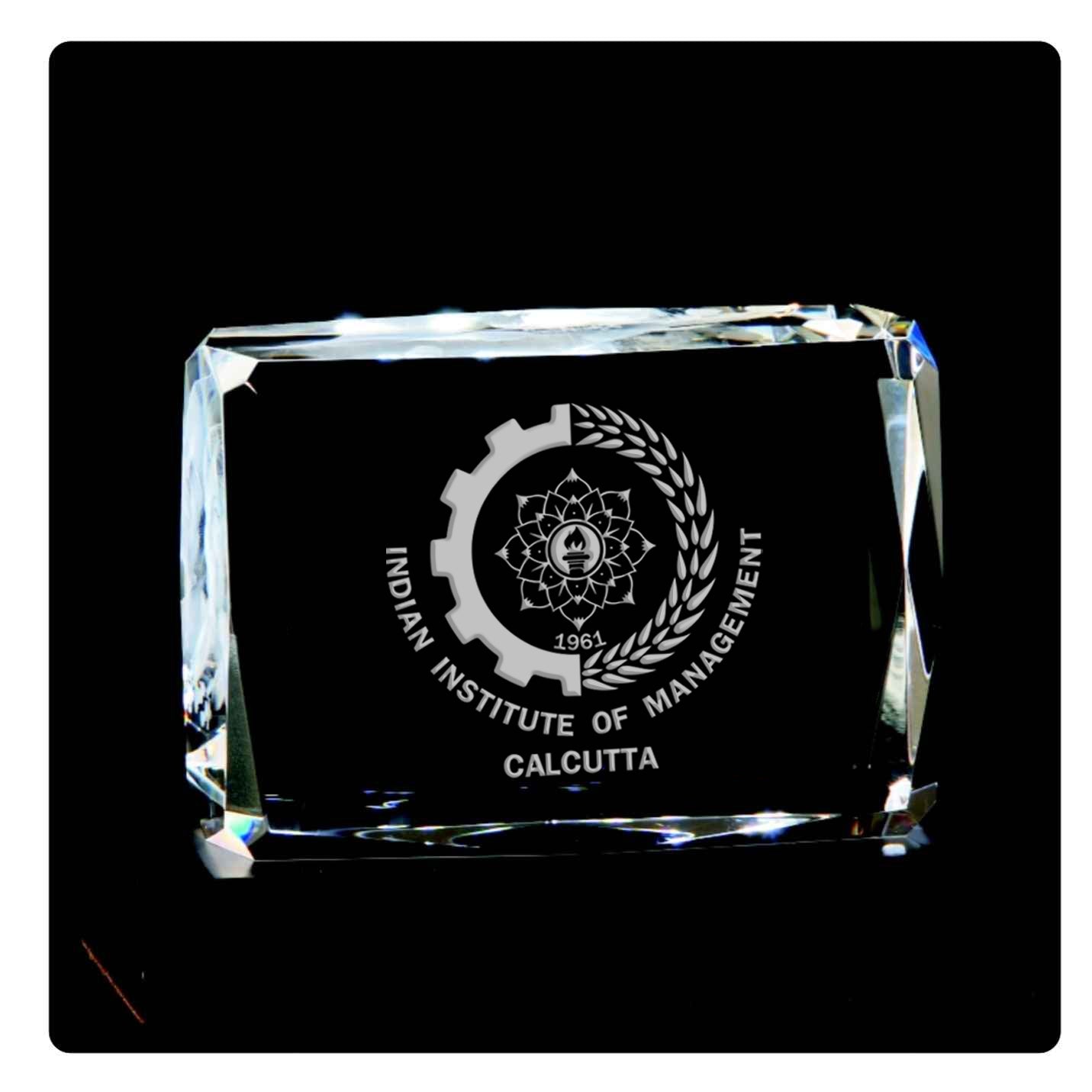 Block type IIMC Official 3D Laser Engraved Crystal