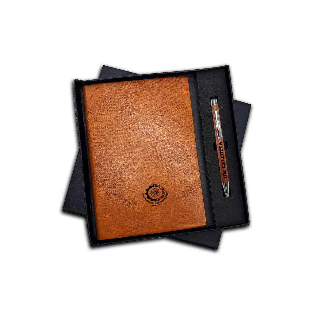 Prestigious 2 in 1 IIMC Logo Black Pen & Diary Gift set