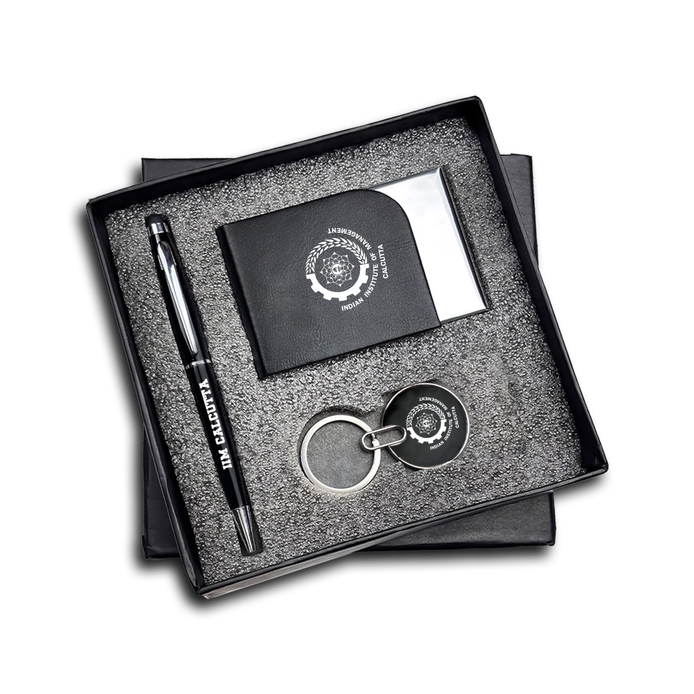 Stylish IIMC 3-in-1 Corporate Gift Pack with Cardholder, Keychain & Pen