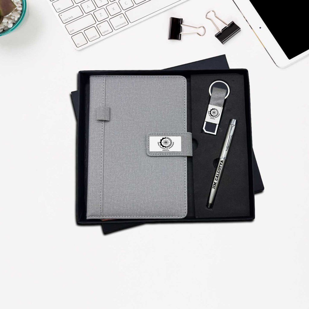 Elegant Combo Pack – Diary, Keychain & IIMC Logo Pen