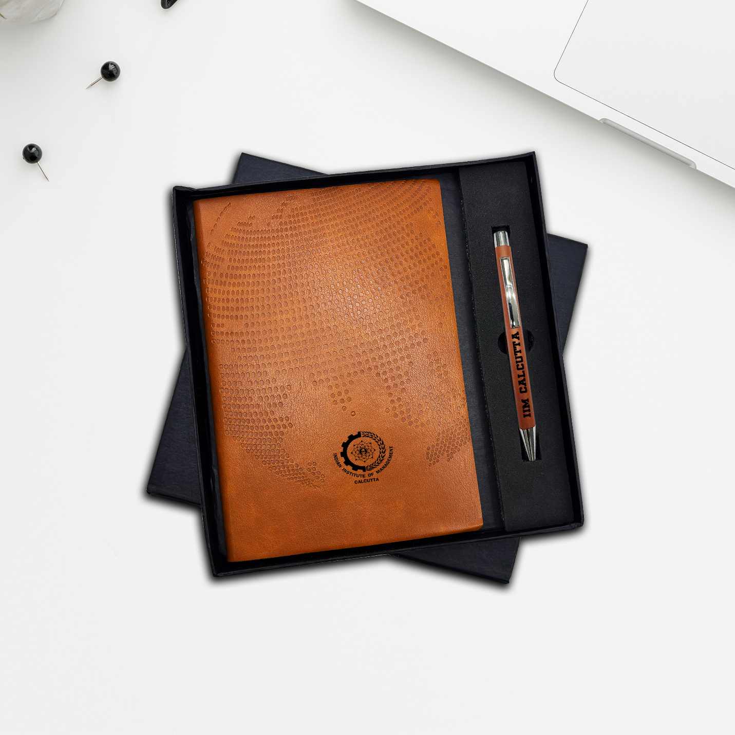 Prestigious 2 in 1 IIMC Logo Black Pen & Diary Gift set