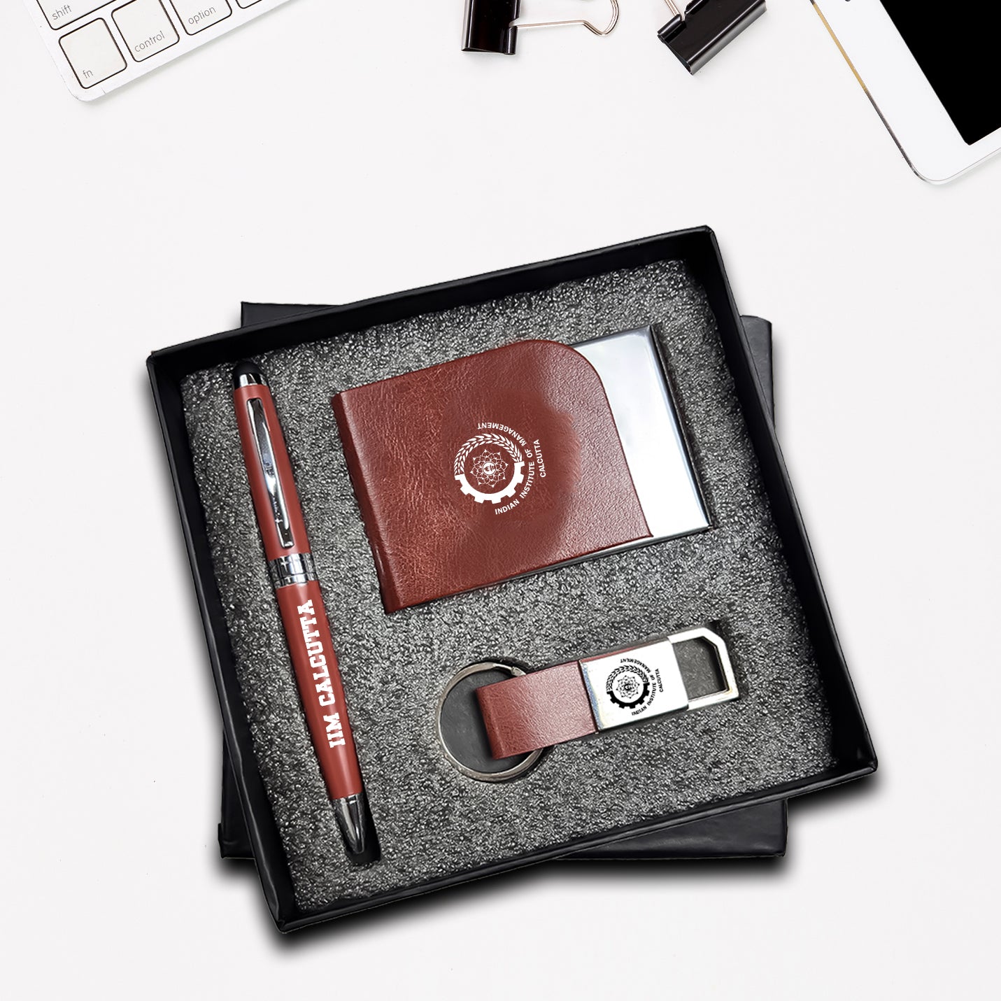 Exclusive IIMC Gift Set with Pen, Keychain & Visiting Card Holder