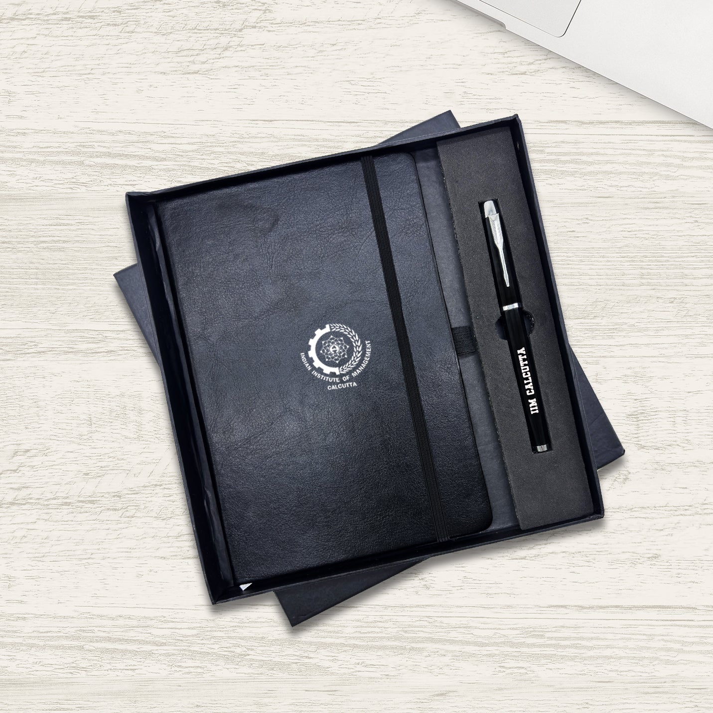 Dignified 2 in 1 IIMC Logo Pen & Diary Black Gift set