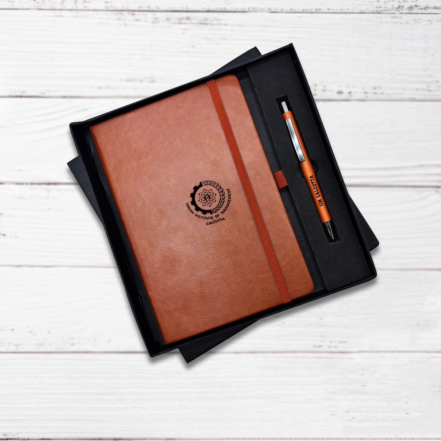 Sophisticated 2 in 1 IIMC Logo Brown Pen & Diary Gift set