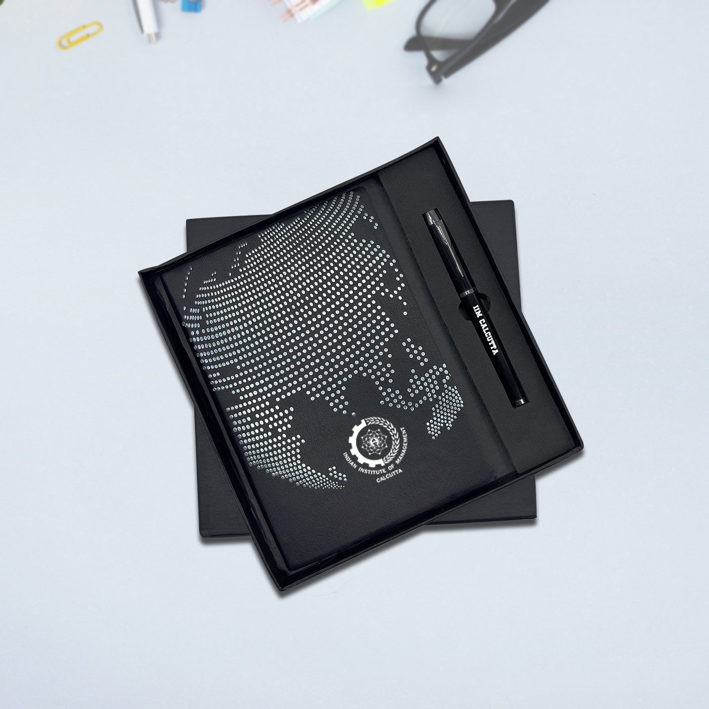 Deluxe 2 in 1 IIMC Logo Pen & World Map Diary Gift set