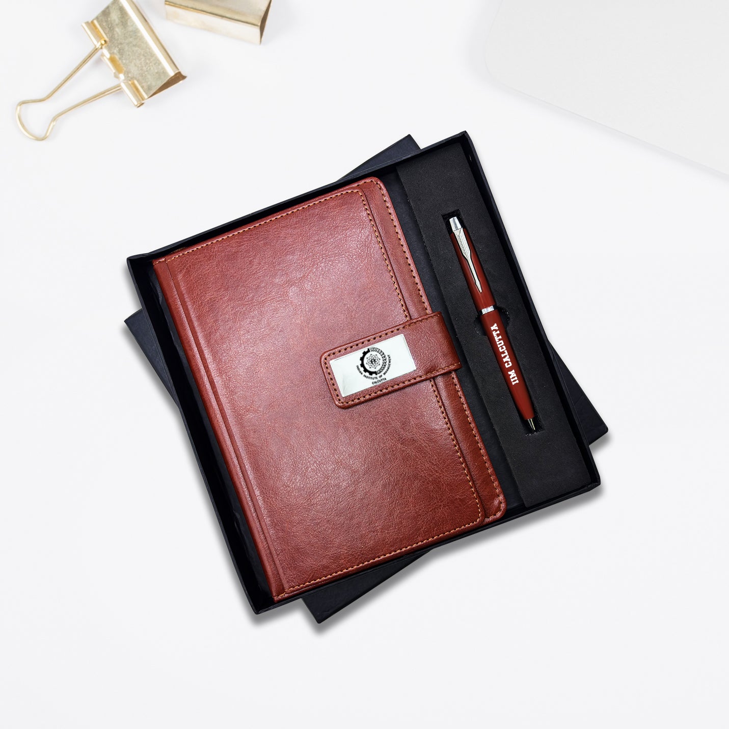 Sophisticated Brown 2 in 1 IIMC Logo Pen & Diary Gift set