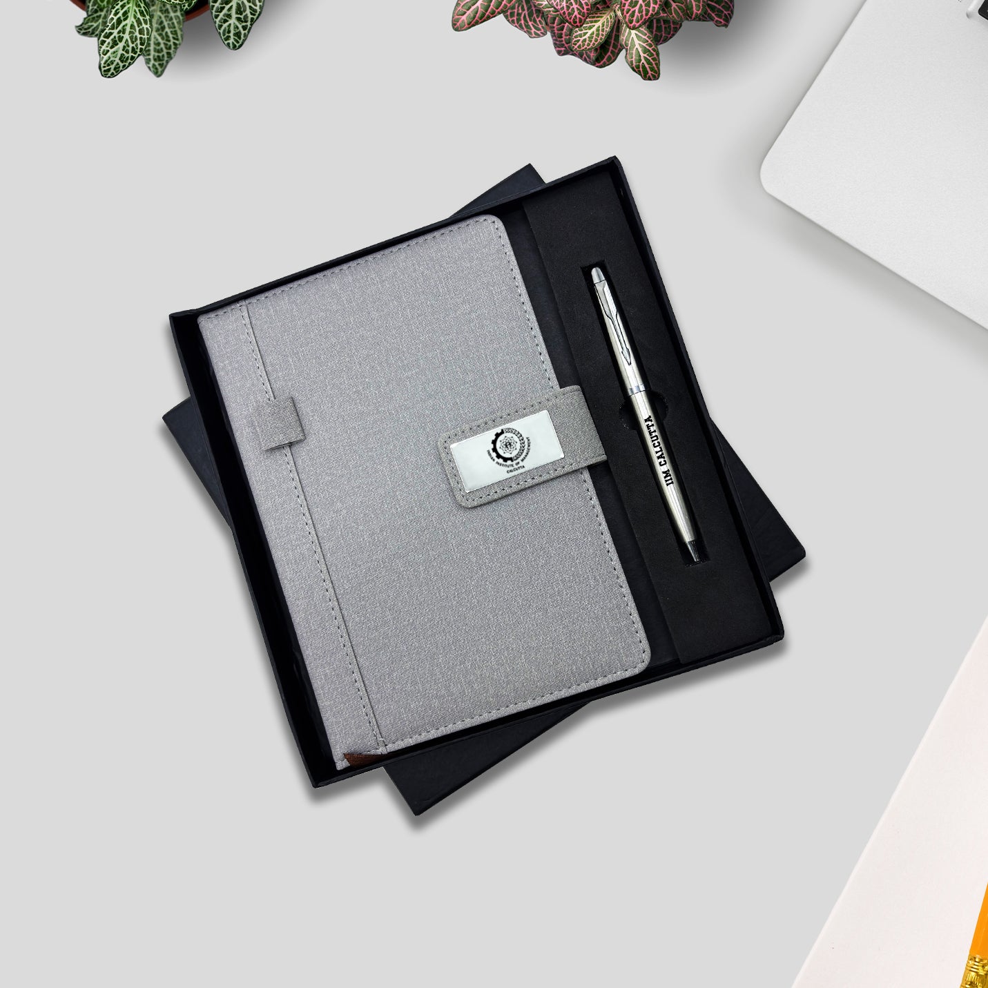 Exquisite 2 in 1 Grey IIMC Logo Pen & Diary Gift set