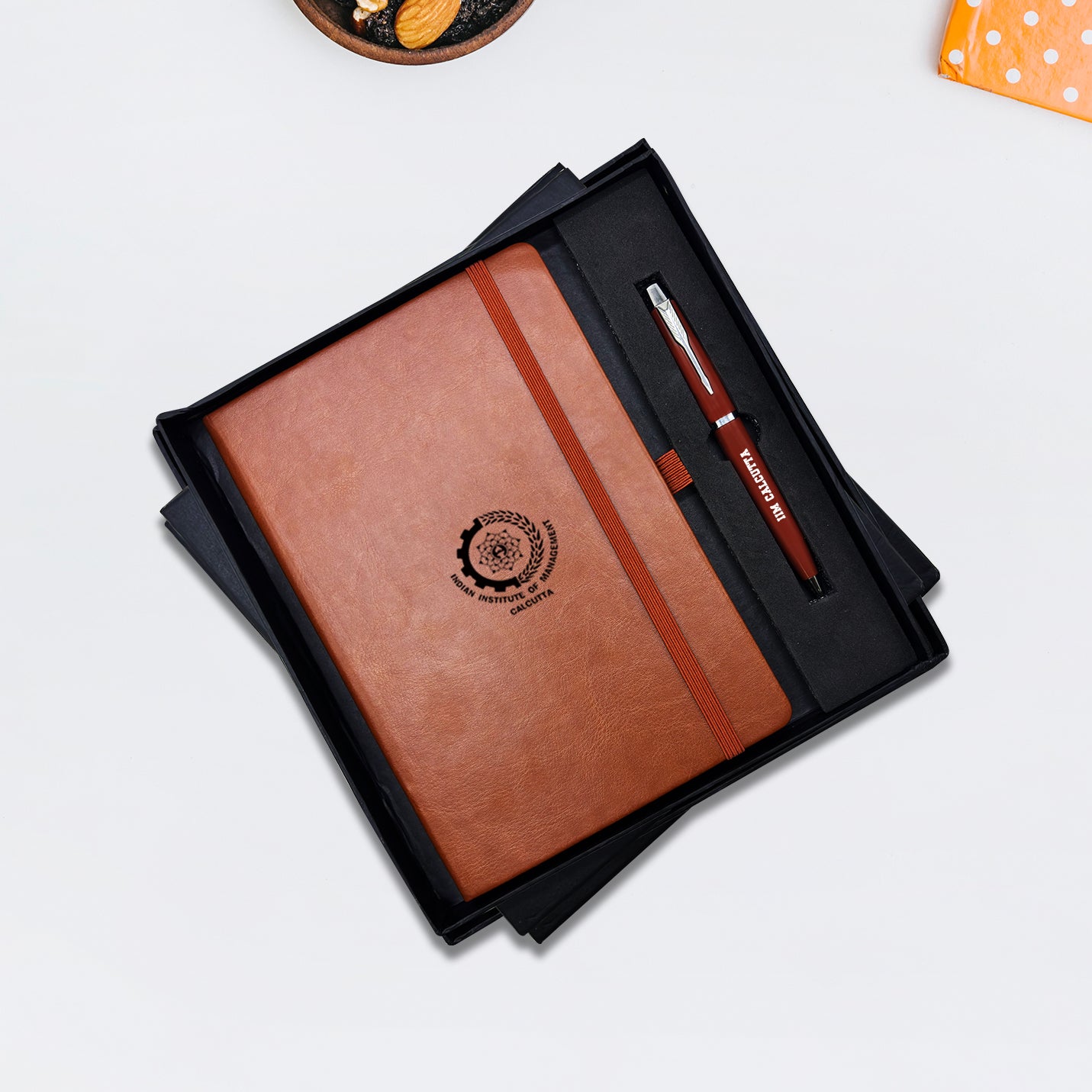 Distinguished 2 in 1 IIMC Logo Brown Pen & Diary Gift set