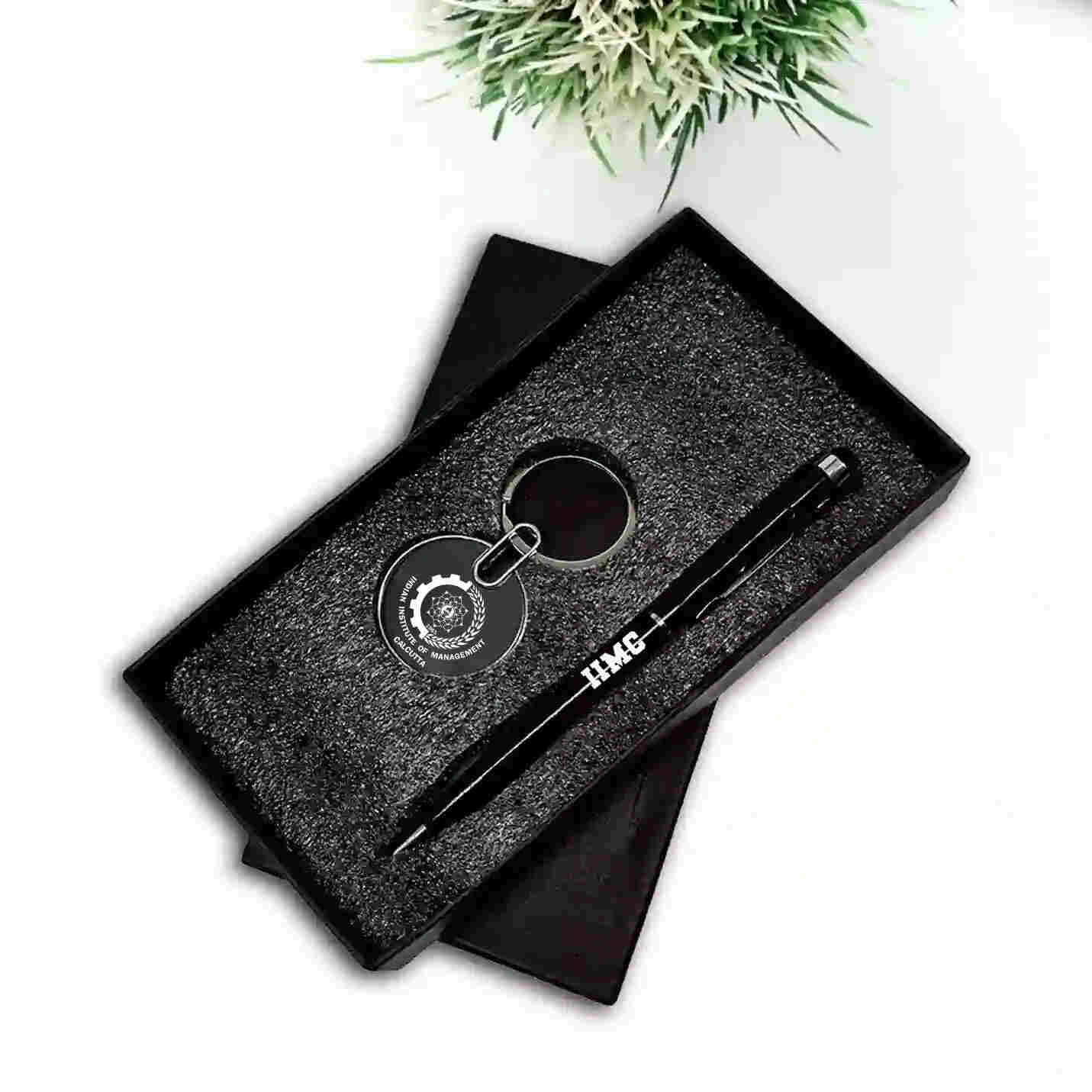 Elegant Black Pen & Keychain Combo