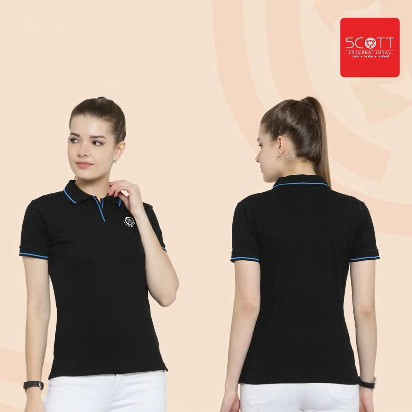 Trendy IIM Calcutta Merchandise Cotton Black Polo T-shirts