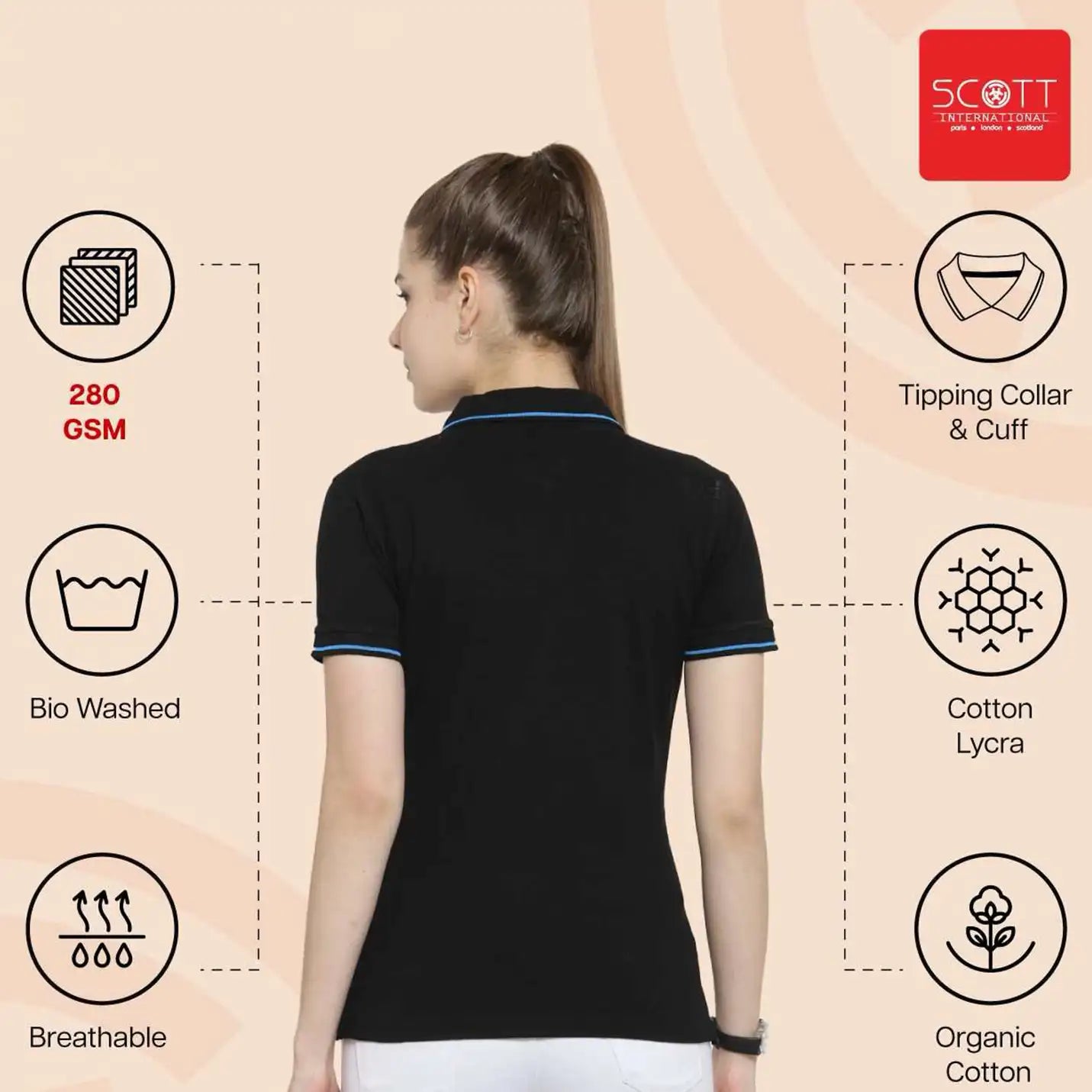 Trendy IIM Calcutta Merchandise Cotton Black Polo T-shirts