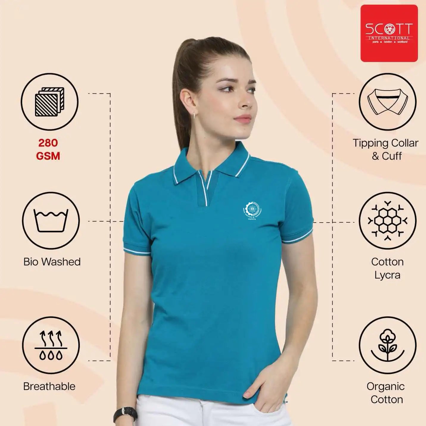 Organic IIMC Merchandise Cotton Green Polo T-shirts